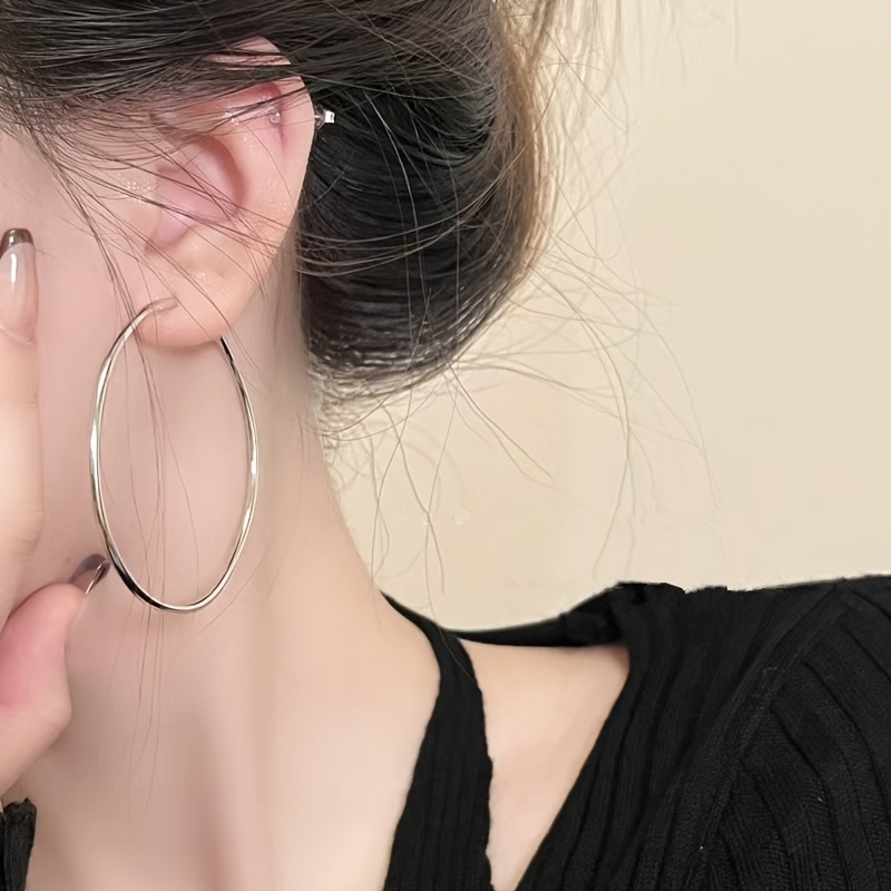 Metal Hoop Earrings Round Studs Various Sizes Classic